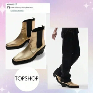 Topshop gold booties. Size 10nwot
